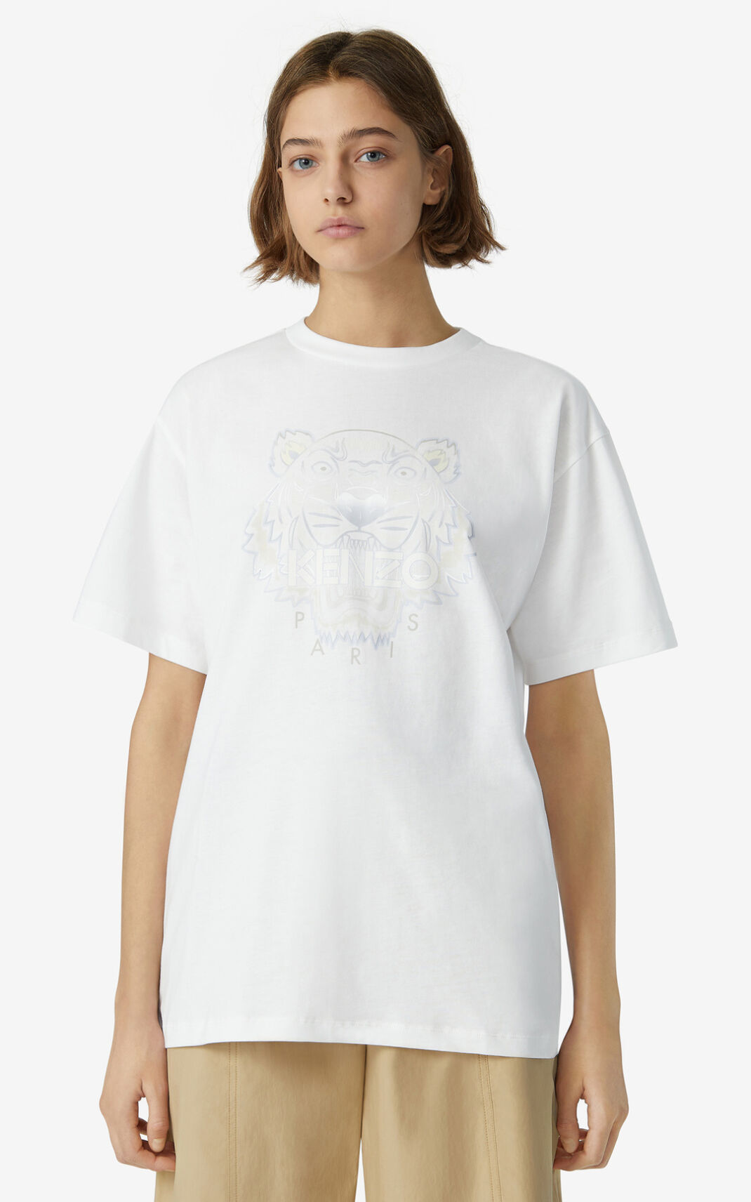 Kenzo Oversize 虎 Tシャツ レディース 白 - UESVDX620